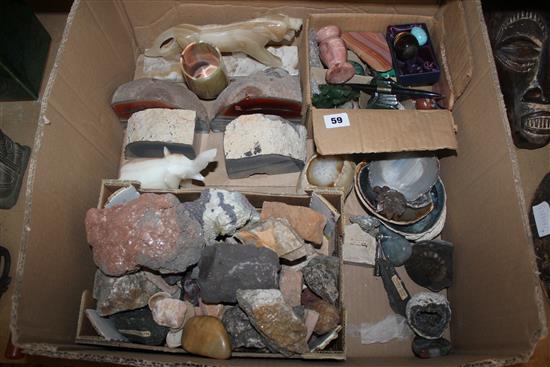 Collection of geologiocal samples some in cases